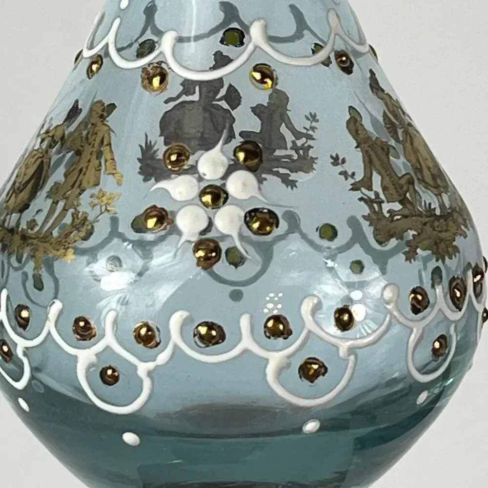 Venetian Murano Signed Bud Vase 24kt Gold 7